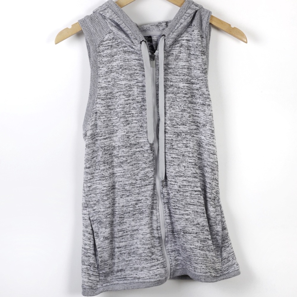 Active Life Zip Up Cross Back Heather Grey